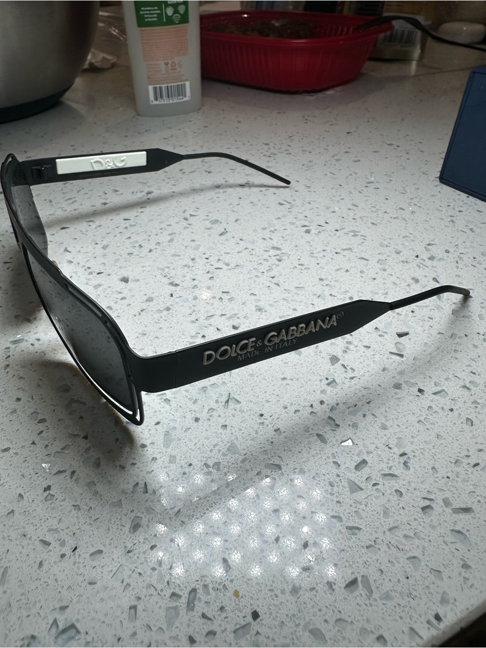 Dolce & Gabbana Black Sunglasses with Silver Logo Accents